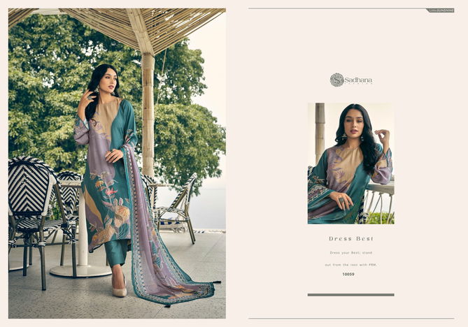 Anahat By Sadhana Muslin Silk Digital Printed Dress Material Wholesale Shop In Surat